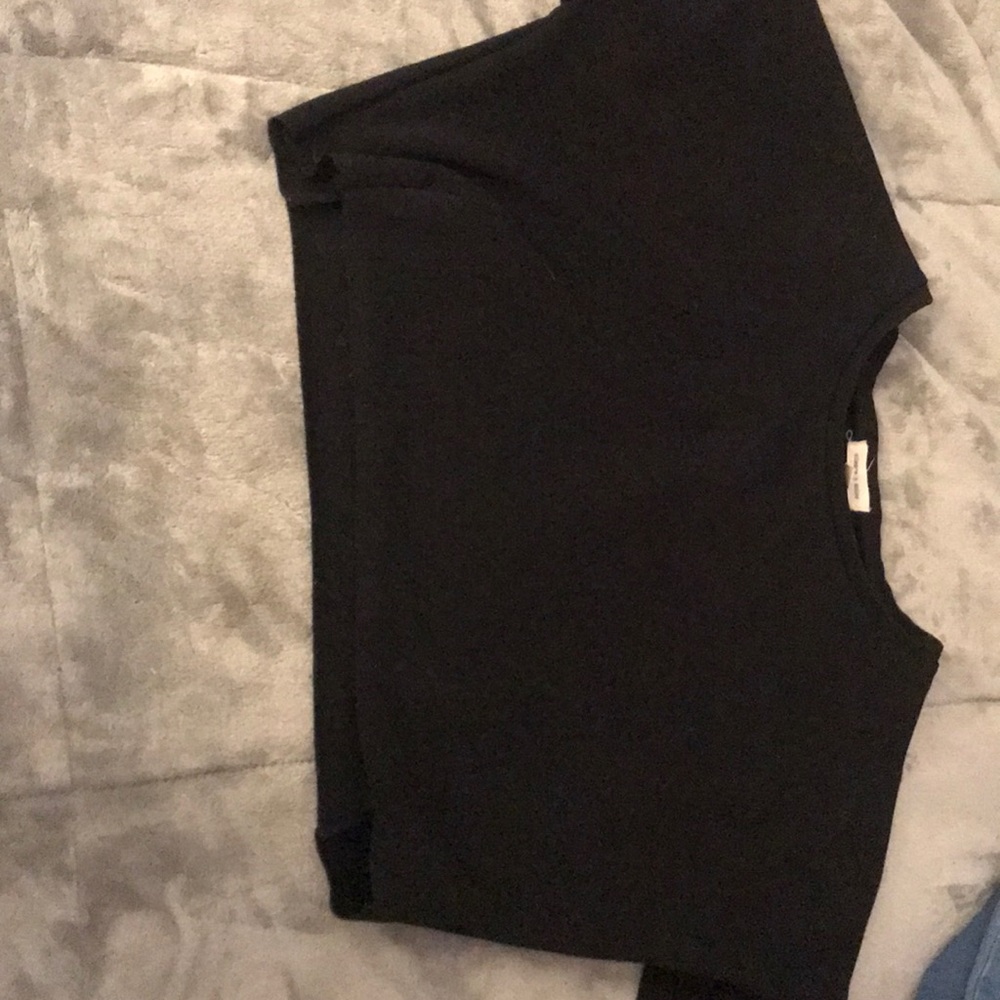 Silence + Noise long sleeve black crop top